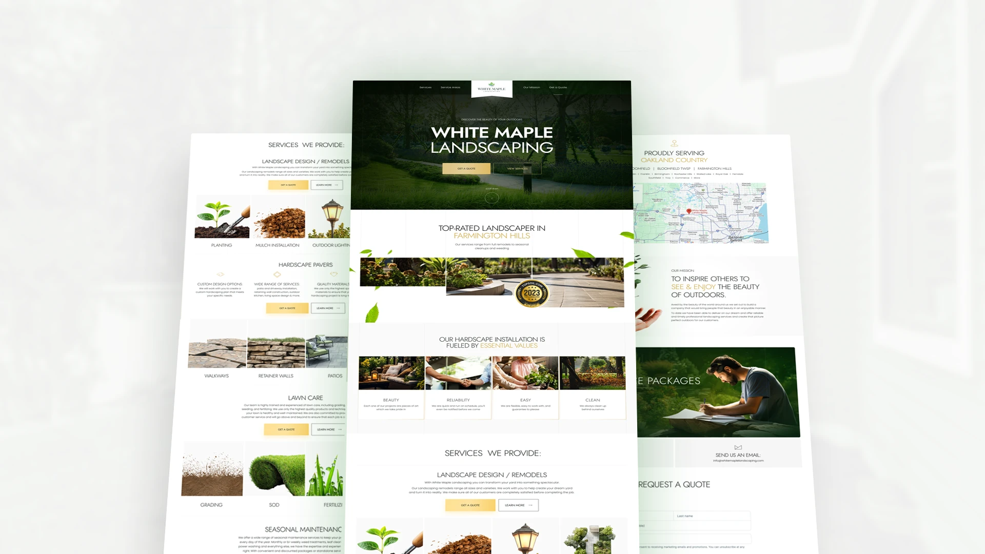 White Maple Landscaping website showcase